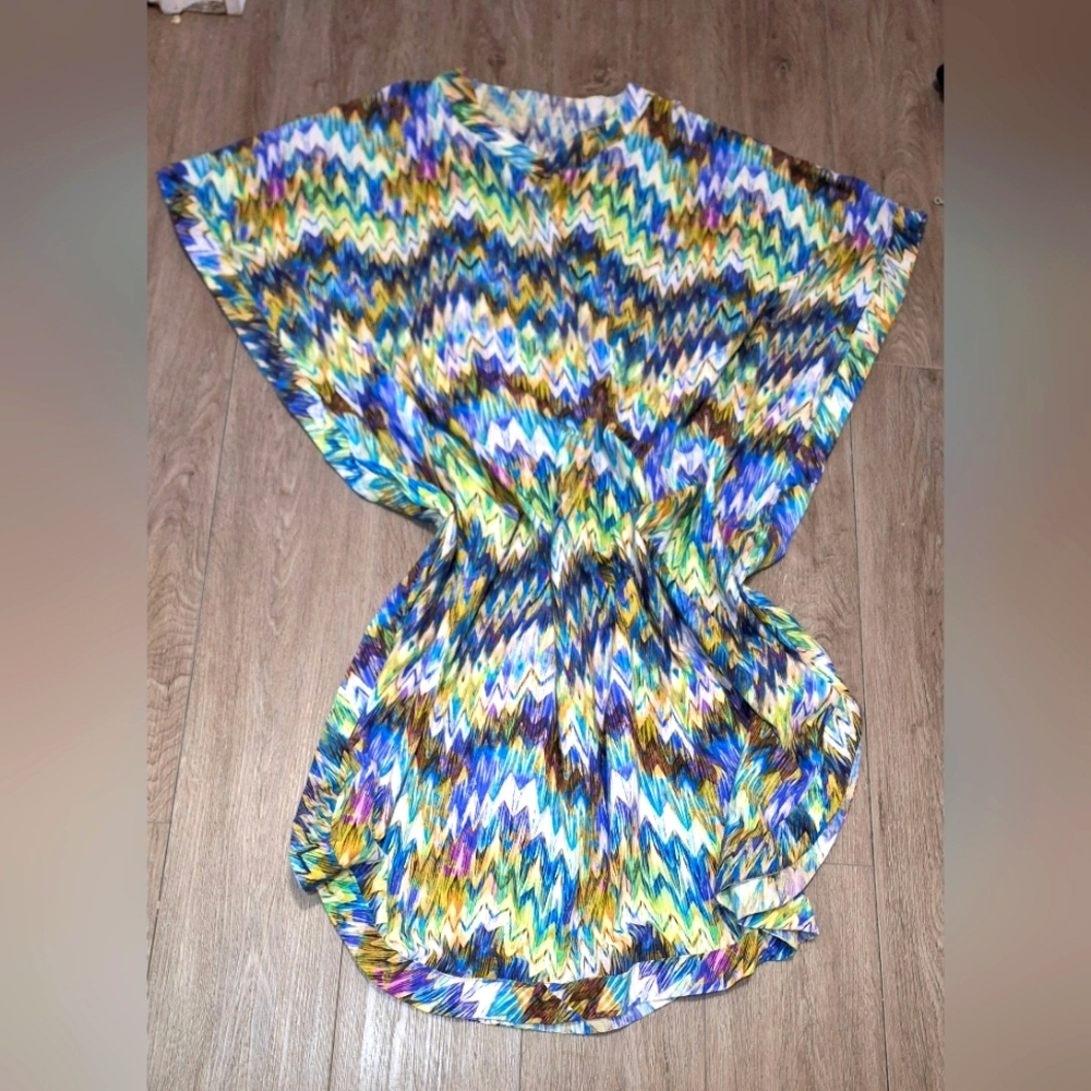 Handmade MUMU Dress Vintage 1970's- 80's Cotton Kaftan One Size Fits Most